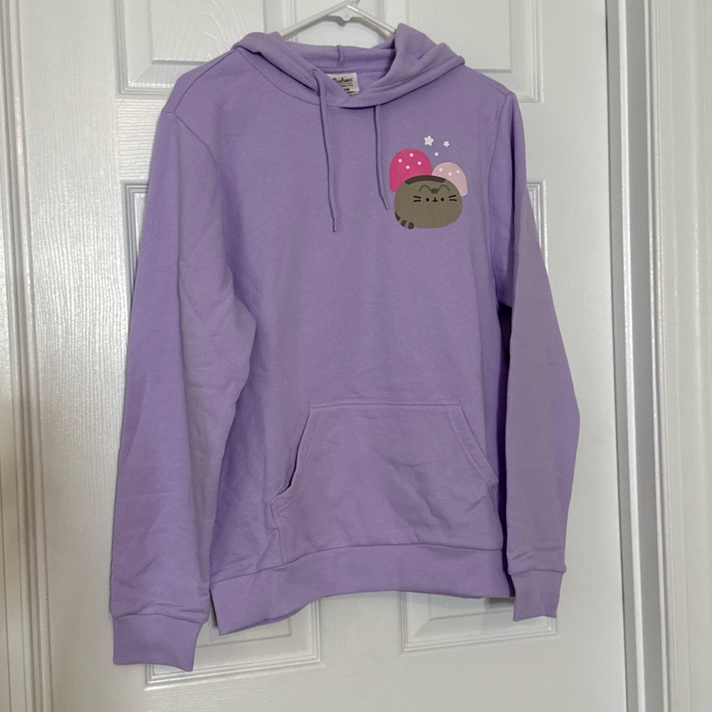 Pusheen Lavender Pullover Hoodie with Cute Graphics